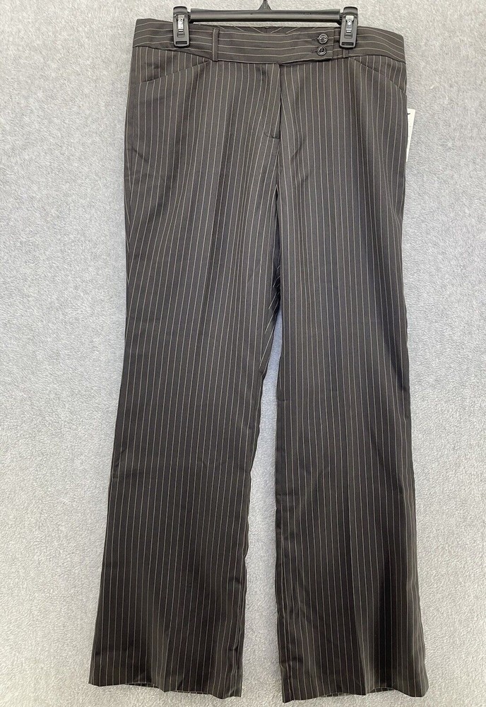 BOGARIGray Pink Pinstripe Pants Plus Size 14 Slacks Silk Blend